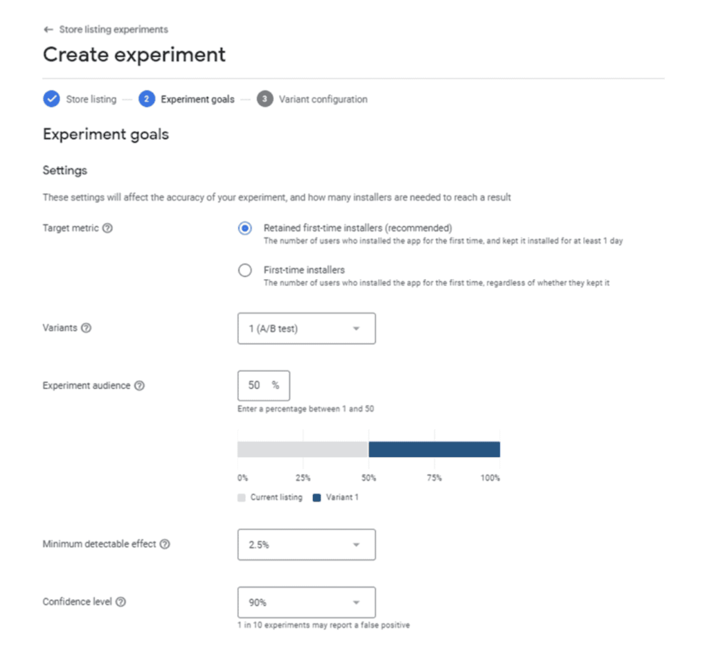 google experiment tool