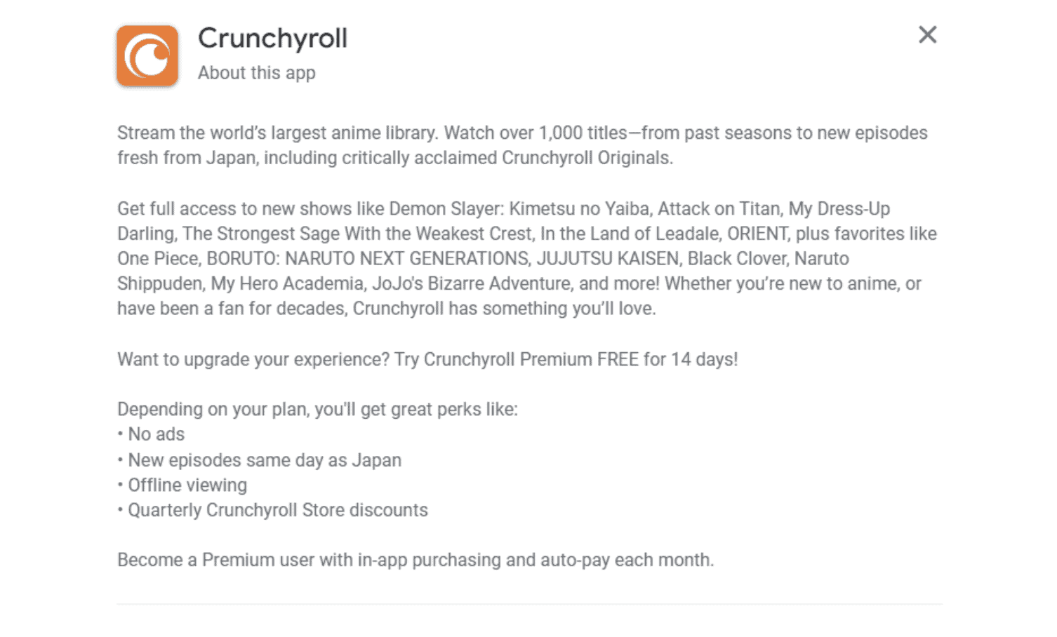 Crunchyroll Long Description