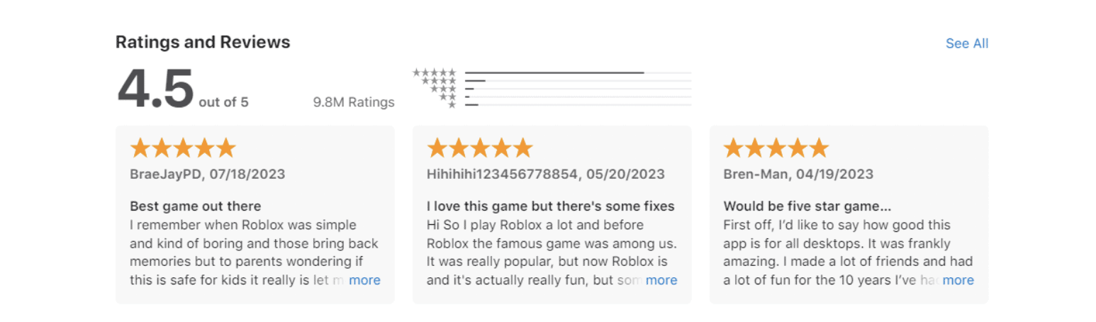 Roblox Ratings