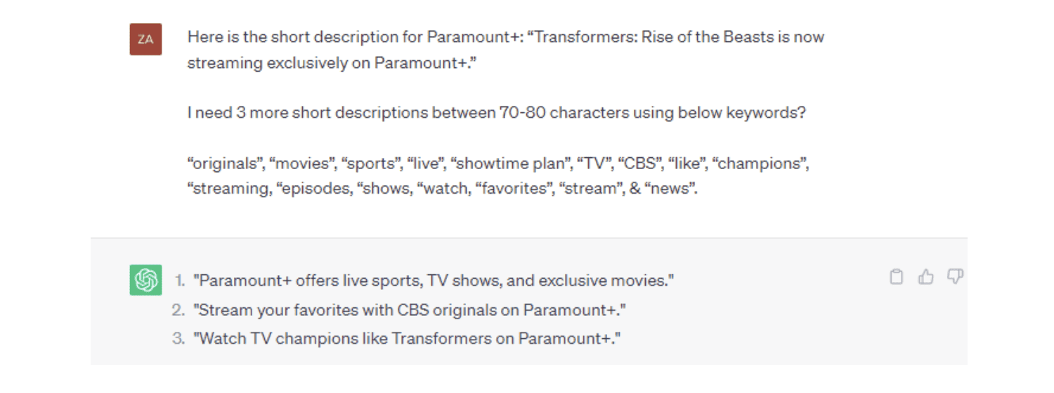 Paramount Short Description