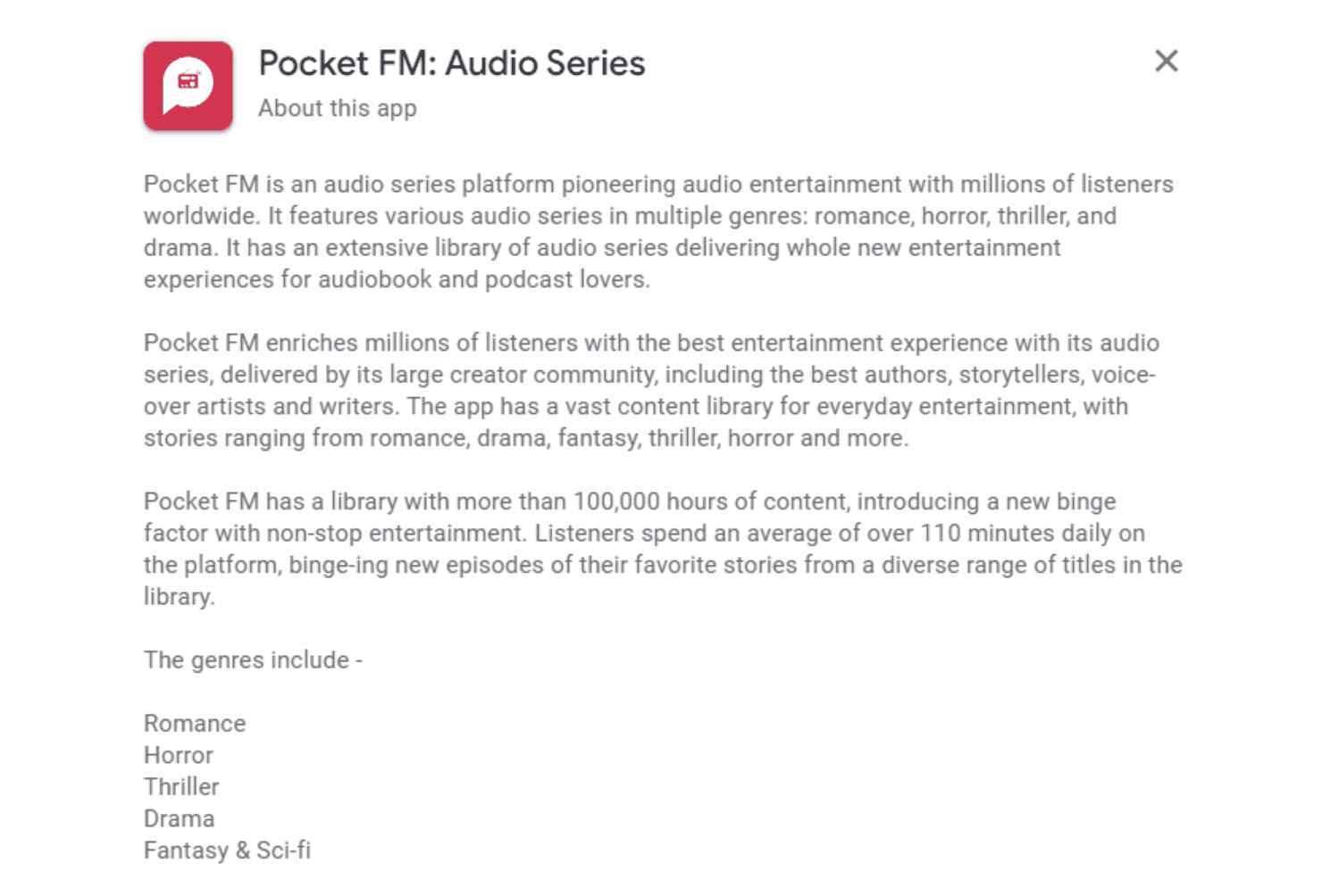 Pocket FM Long Description