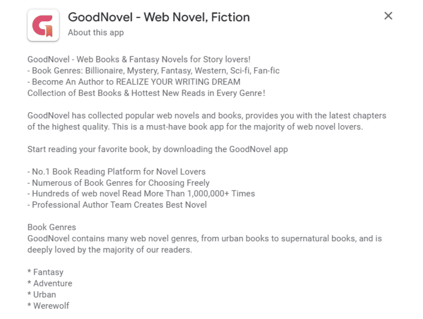 GoodNovel Long description