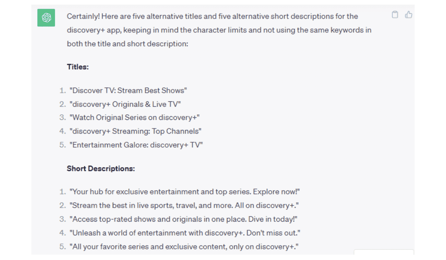 discovery+ short description