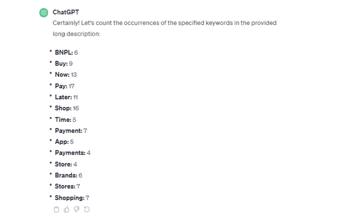 Afterpay Keyword Density