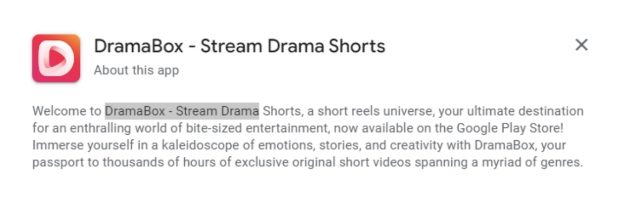 DramaBox Long Description Manual