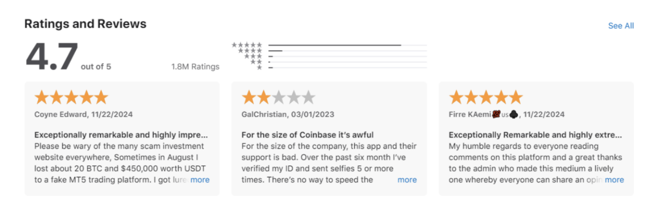 Coinbase Ratings