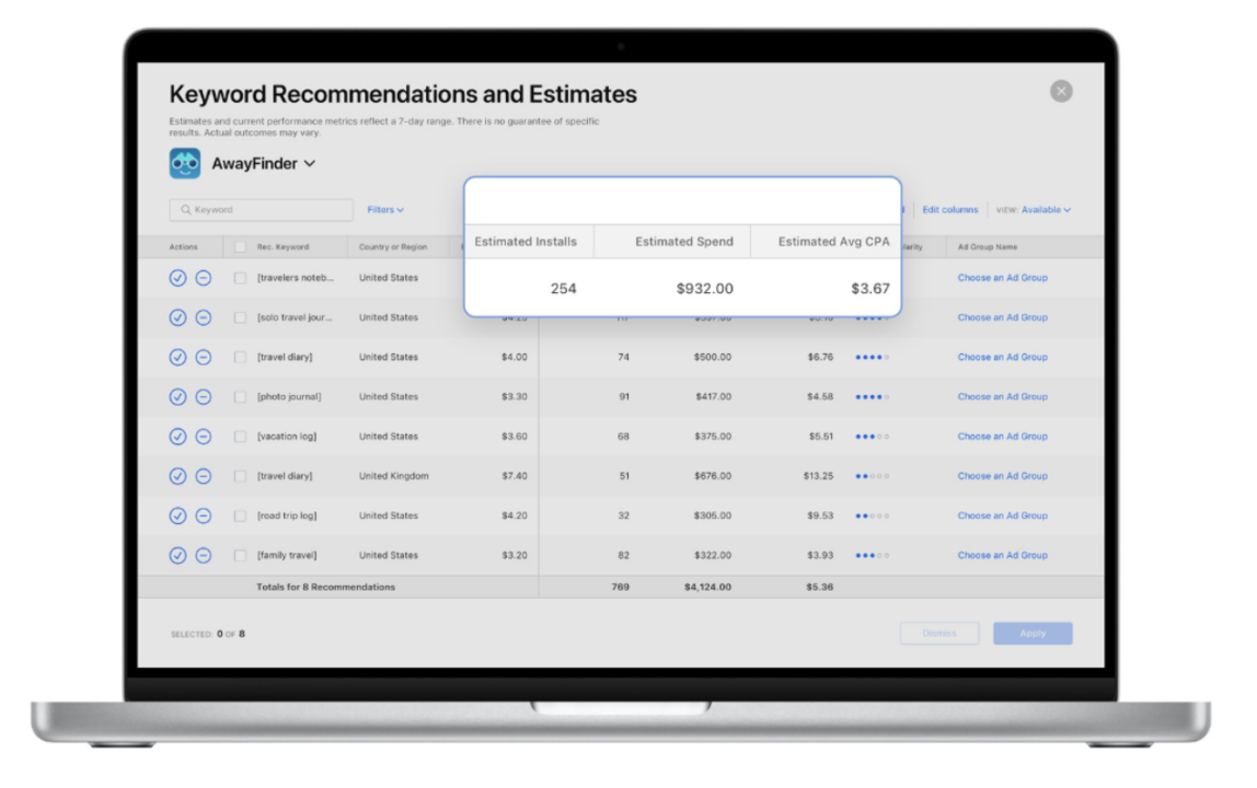 ASA Keyword Recommendation