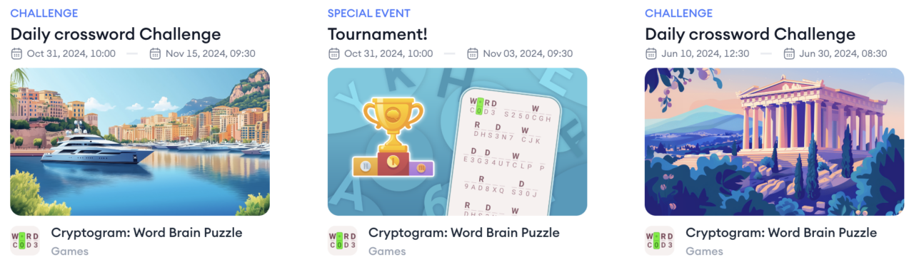 Cryptogram In-app Events